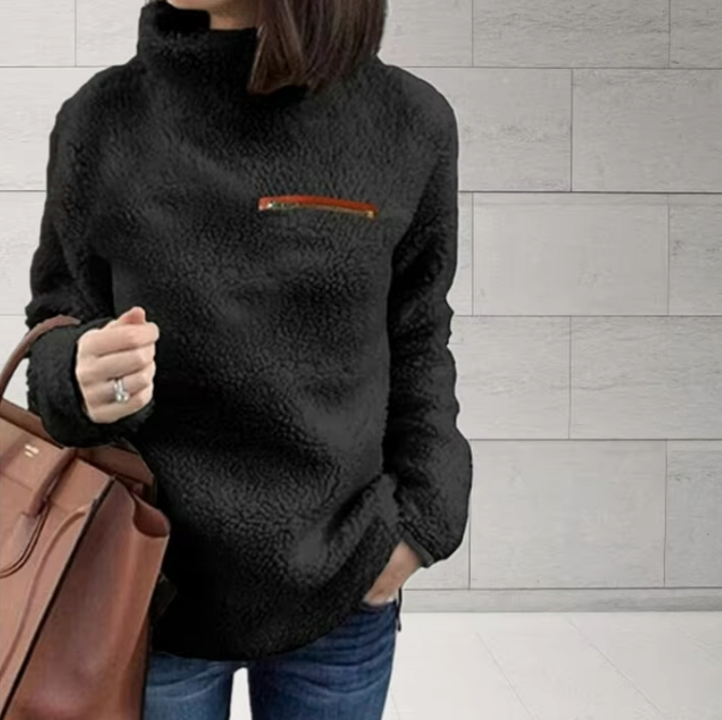 Sudadera Cuello Alto Felpa Suave