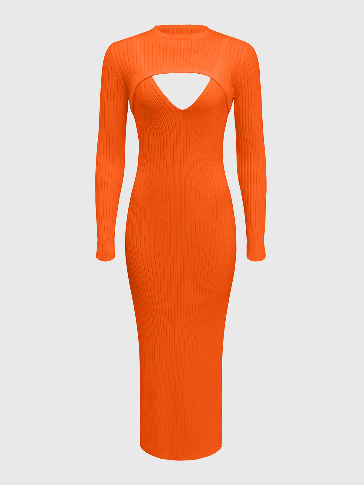 Vestido de punto cuello alto elegante