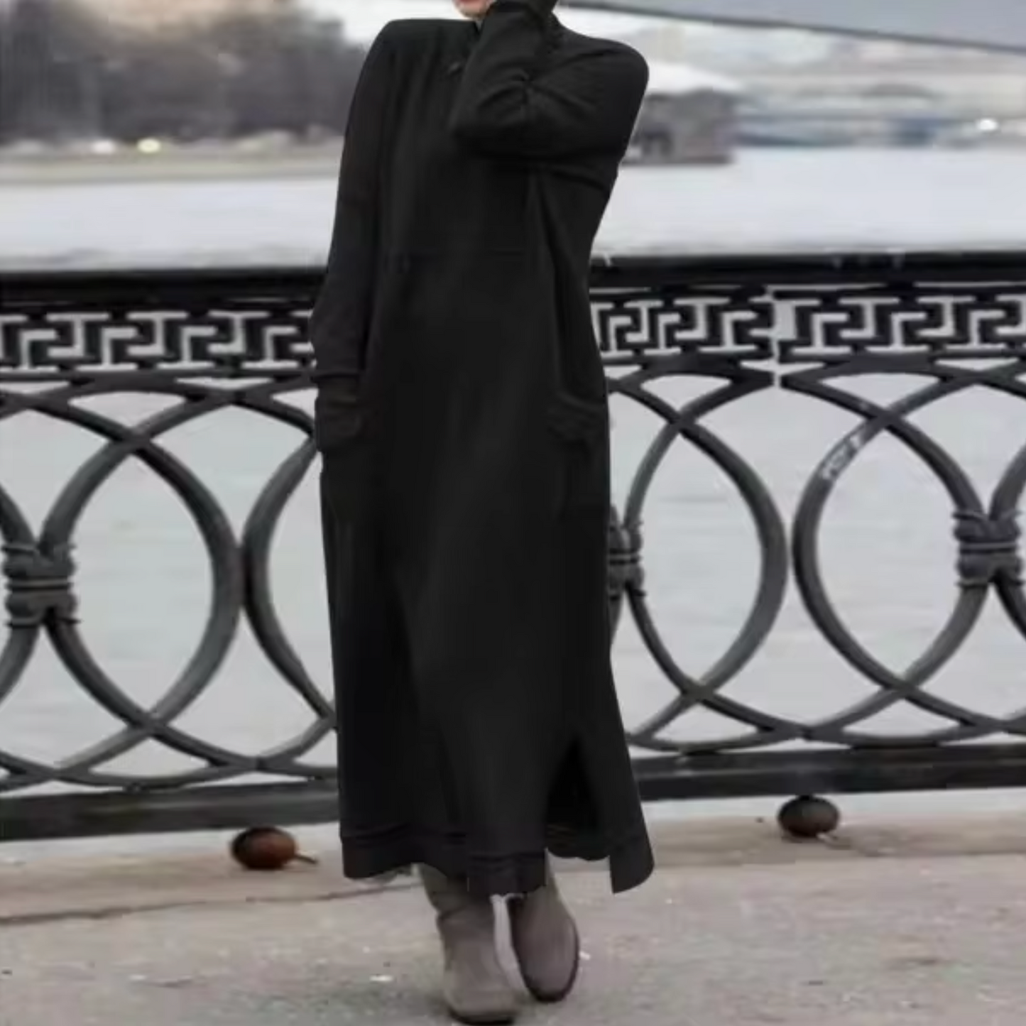 Vestido Sudadera Terciopelo Cálido Mujer