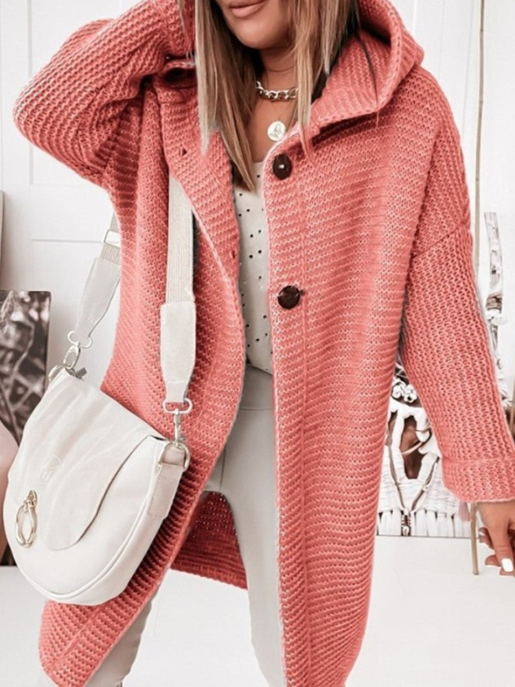 Chaqueta de punto con capucha informal elegante
