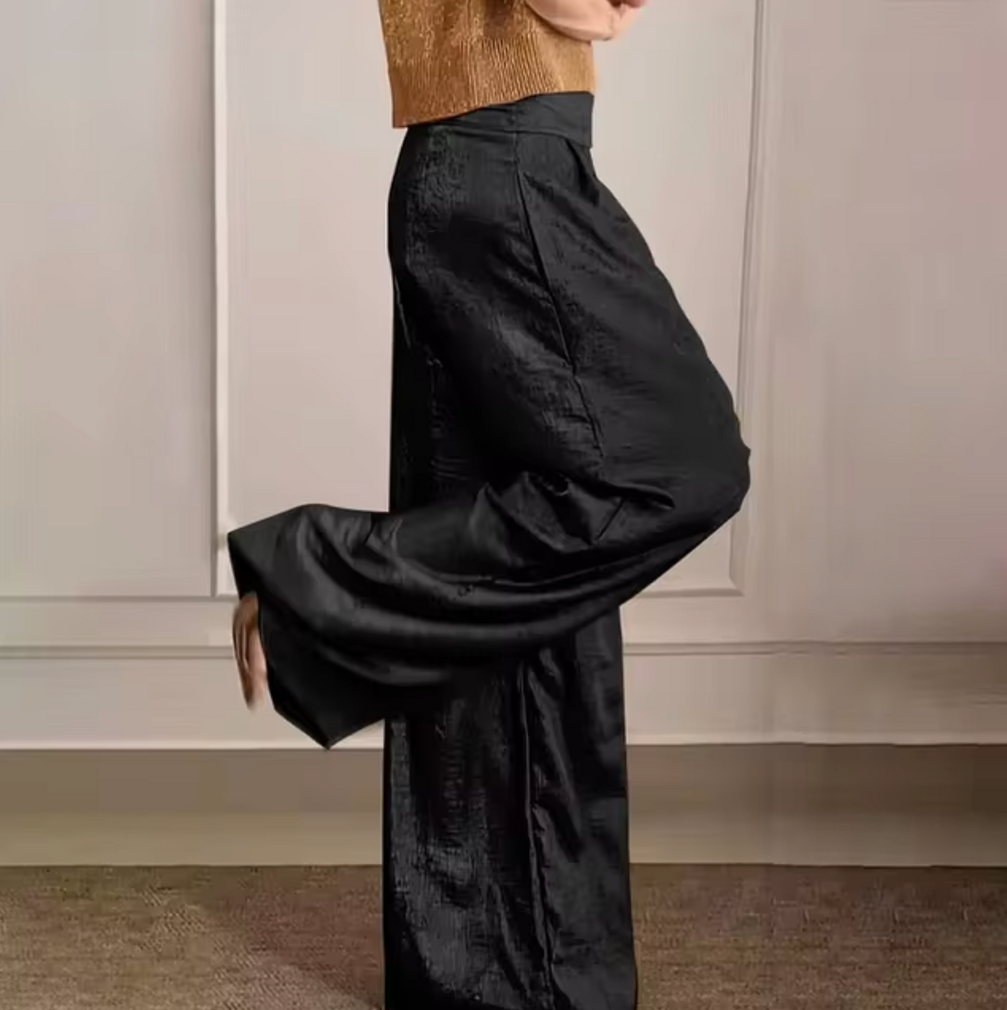 Pantalón Ancho Brillante Femenino
