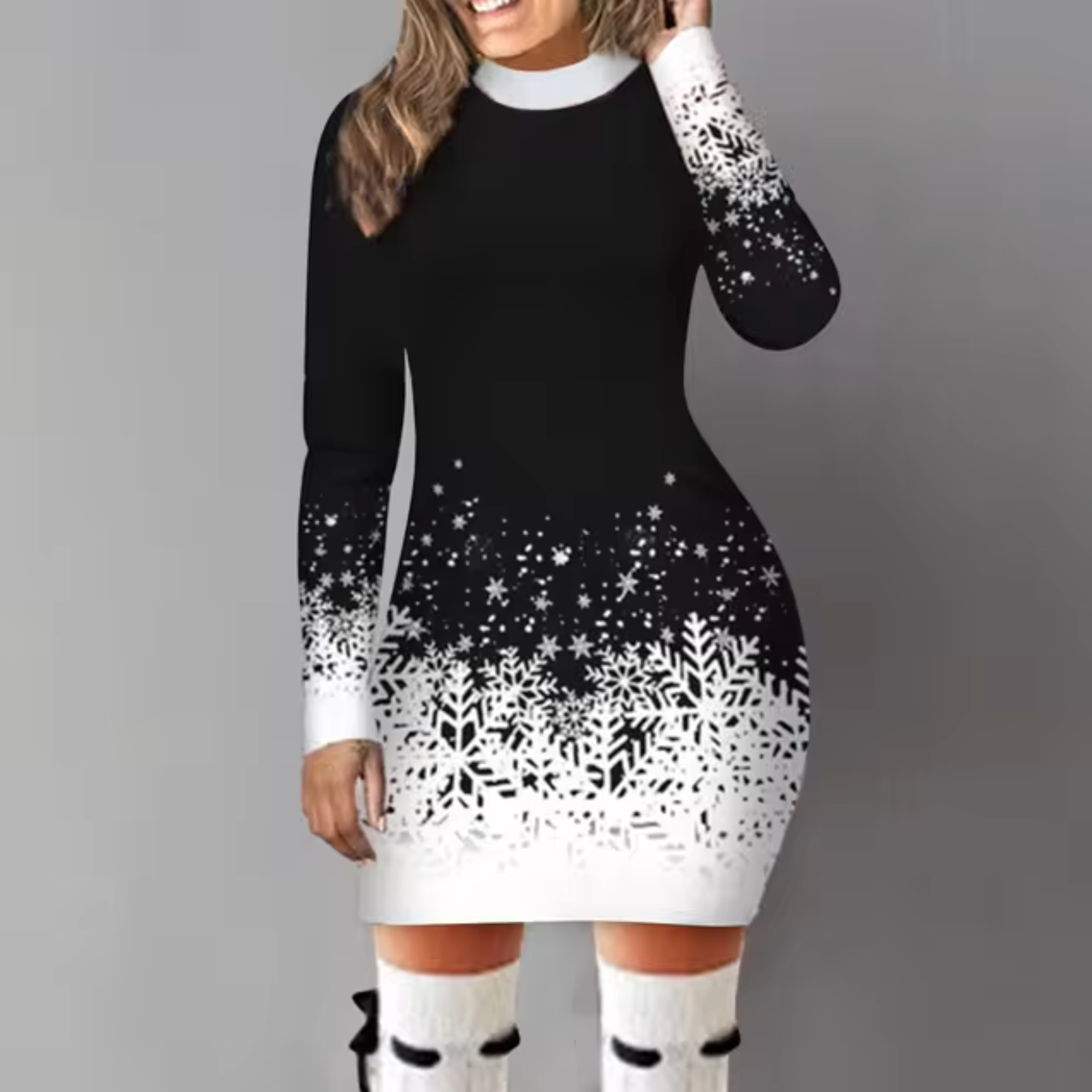 Vestido de punto navideño suave mujer - Vestiria