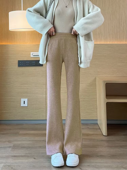 Pantalón Ancho de Piel Suave Cálido