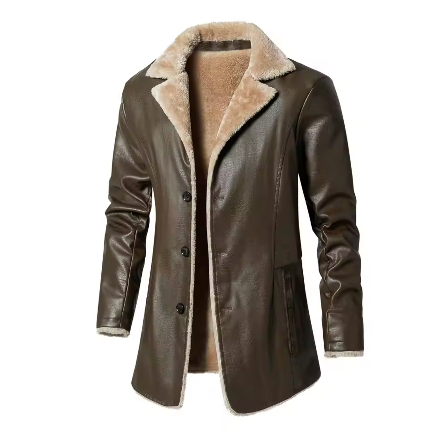 Chaquetón de piel sintética cálido y suave - Vestiria