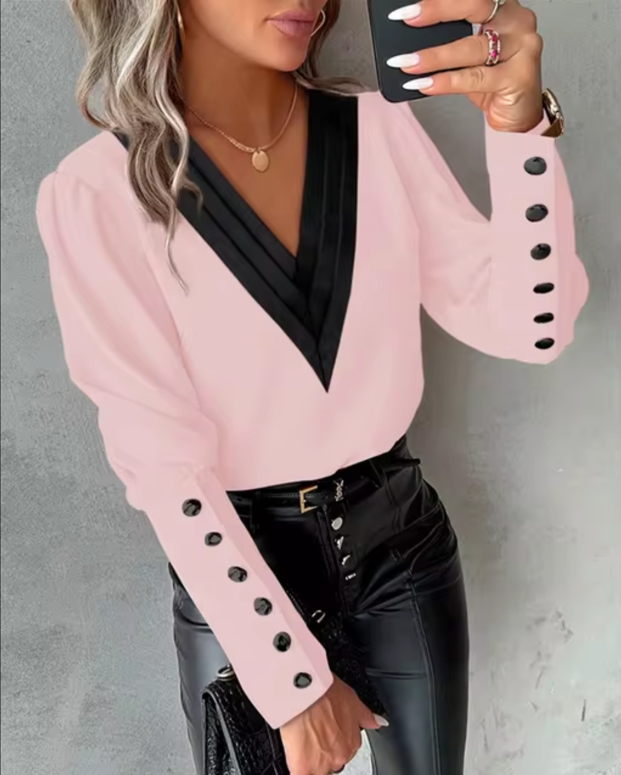 Blusa Mujer Chic Escote Pico