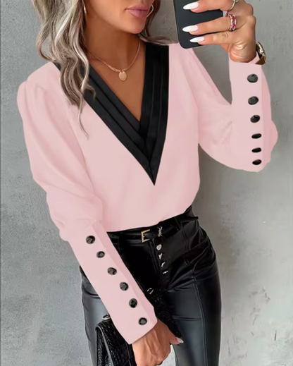 Blusa Mujer Chic Escote Pico