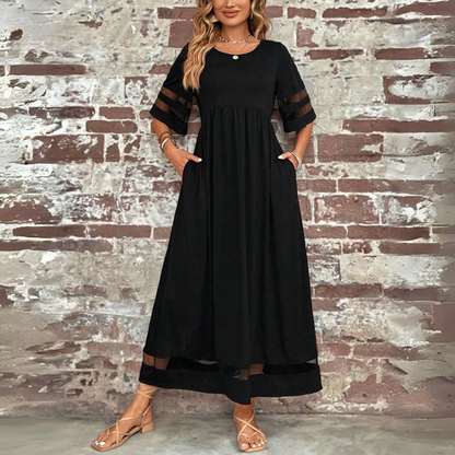 Vestido Maxi Noche Estrellas con Mangas Luminosas - Vestiria
