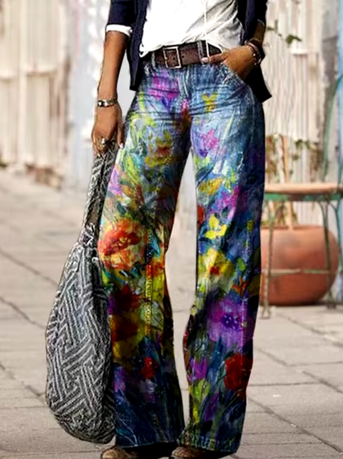 Pantalones vaqueros cómodos estampados