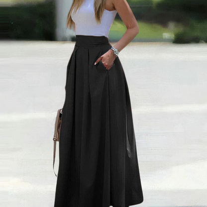 Falda Plisada Mujer Elegante y Amplia
