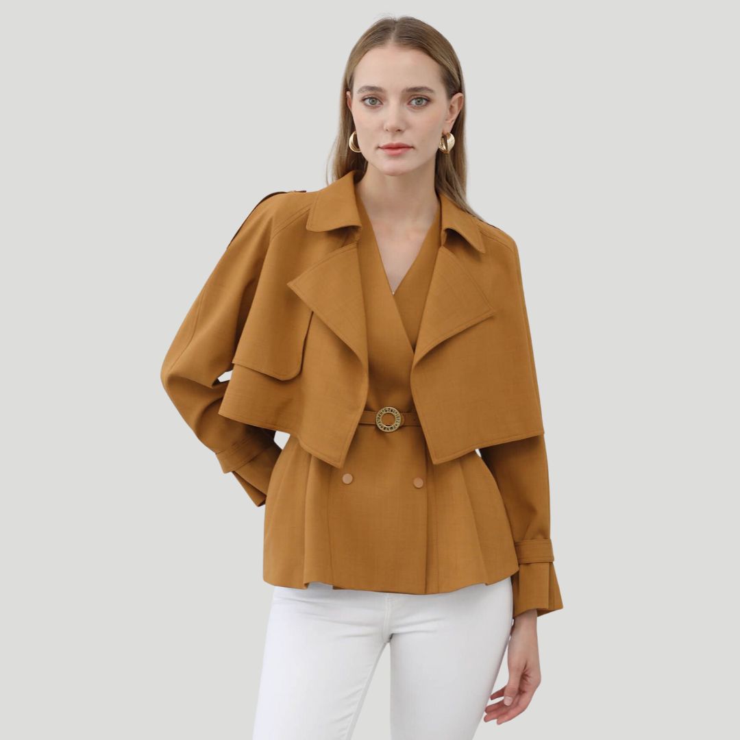 Chaqueta Mujer Ceñida con Cuello Original - Vestiria