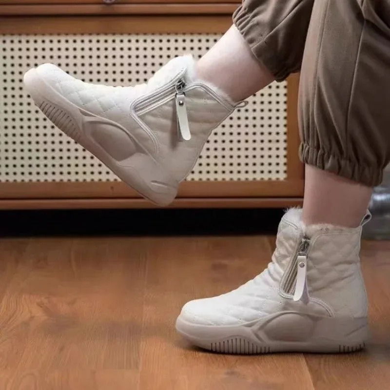 Botas de Invierno Cuadriculadas con Cremallera Mujer