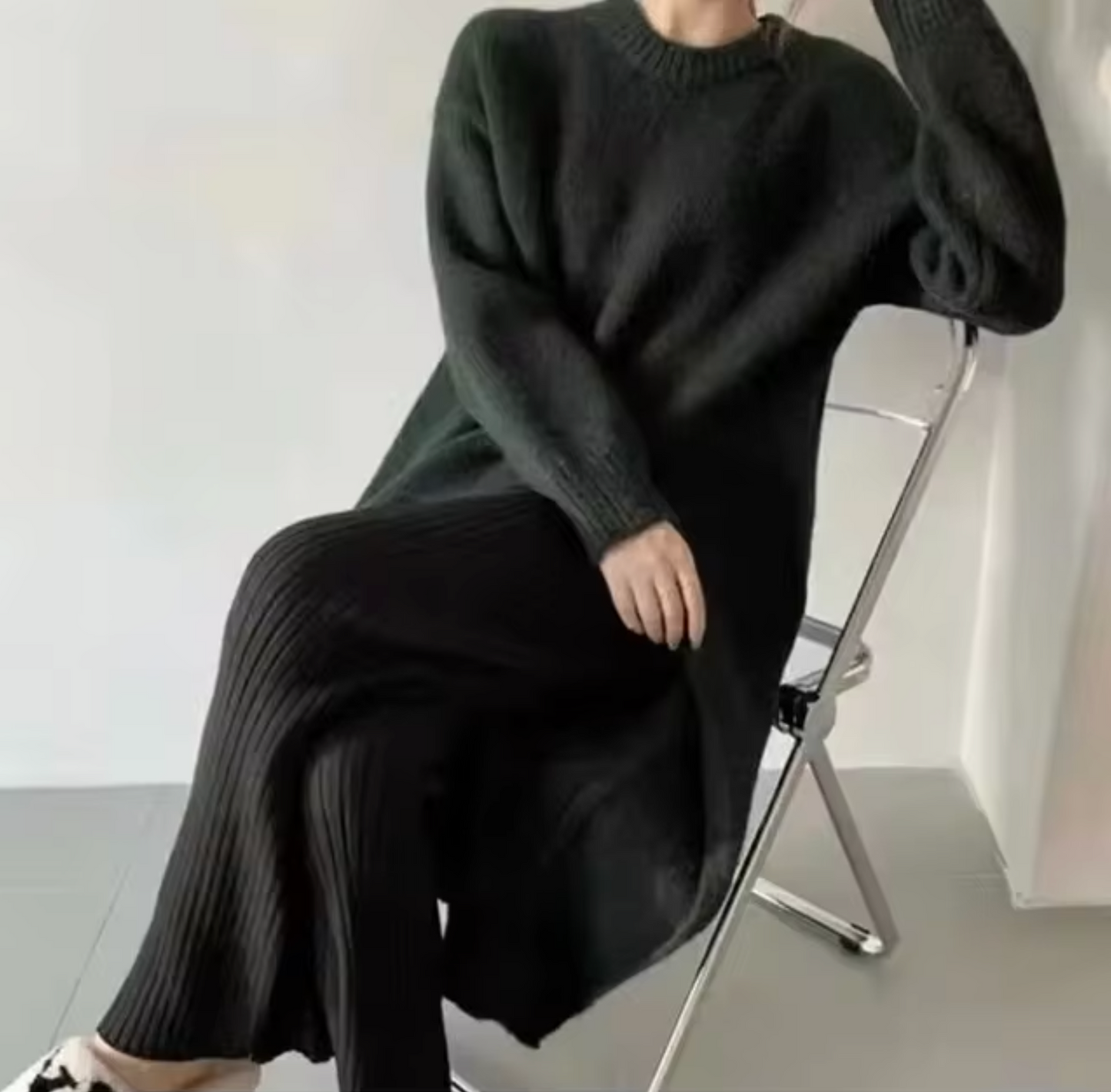 Vestido de Punto de Lana Cálido Manga Larga - Vestiria