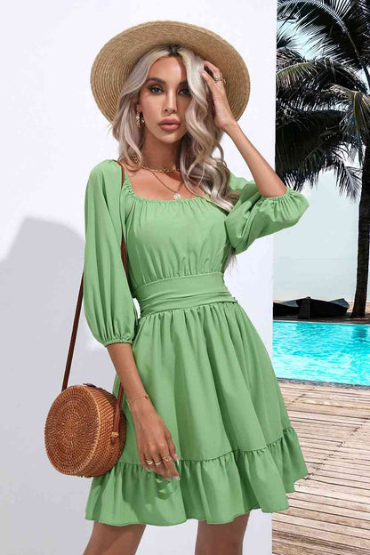 Vestido Boho con Volantes y Espalda Descubierta