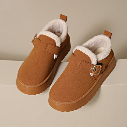 Botas Mujer Cuero Brillante Hebilla Ornamental