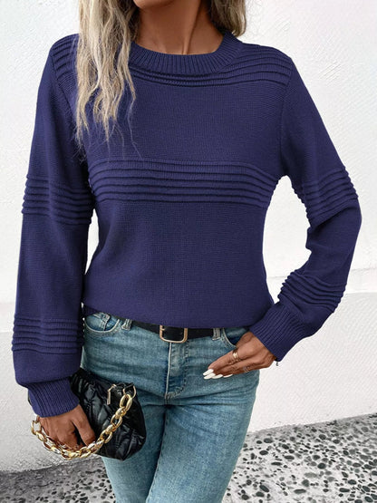 Jersey cuello redondo manga larga casual elegante