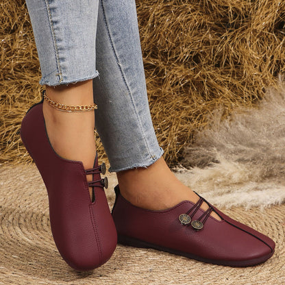 Zapatos bajos mujer ante suave manualidades