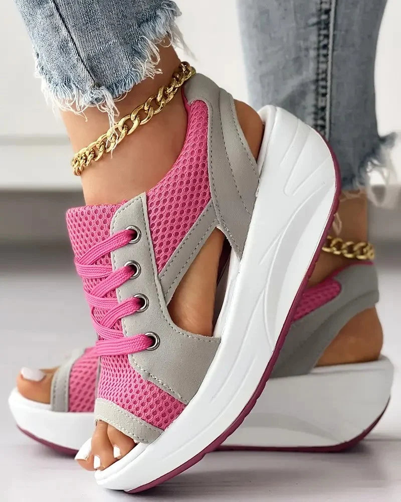 Sandalias Muffin Coloridas con Cintas