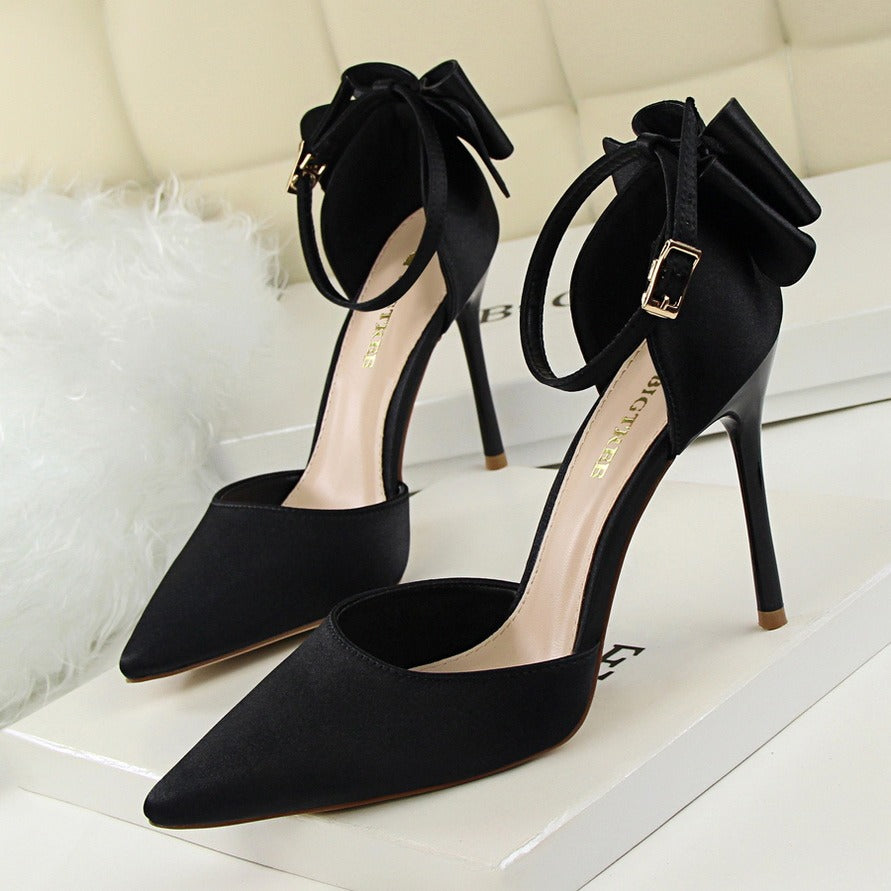 Zapatos de Tacón Alto Mujer Brillante Puntera Estrecha