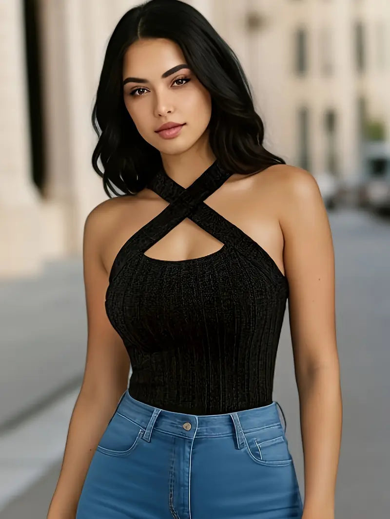 Top sin mangas elegante mujer