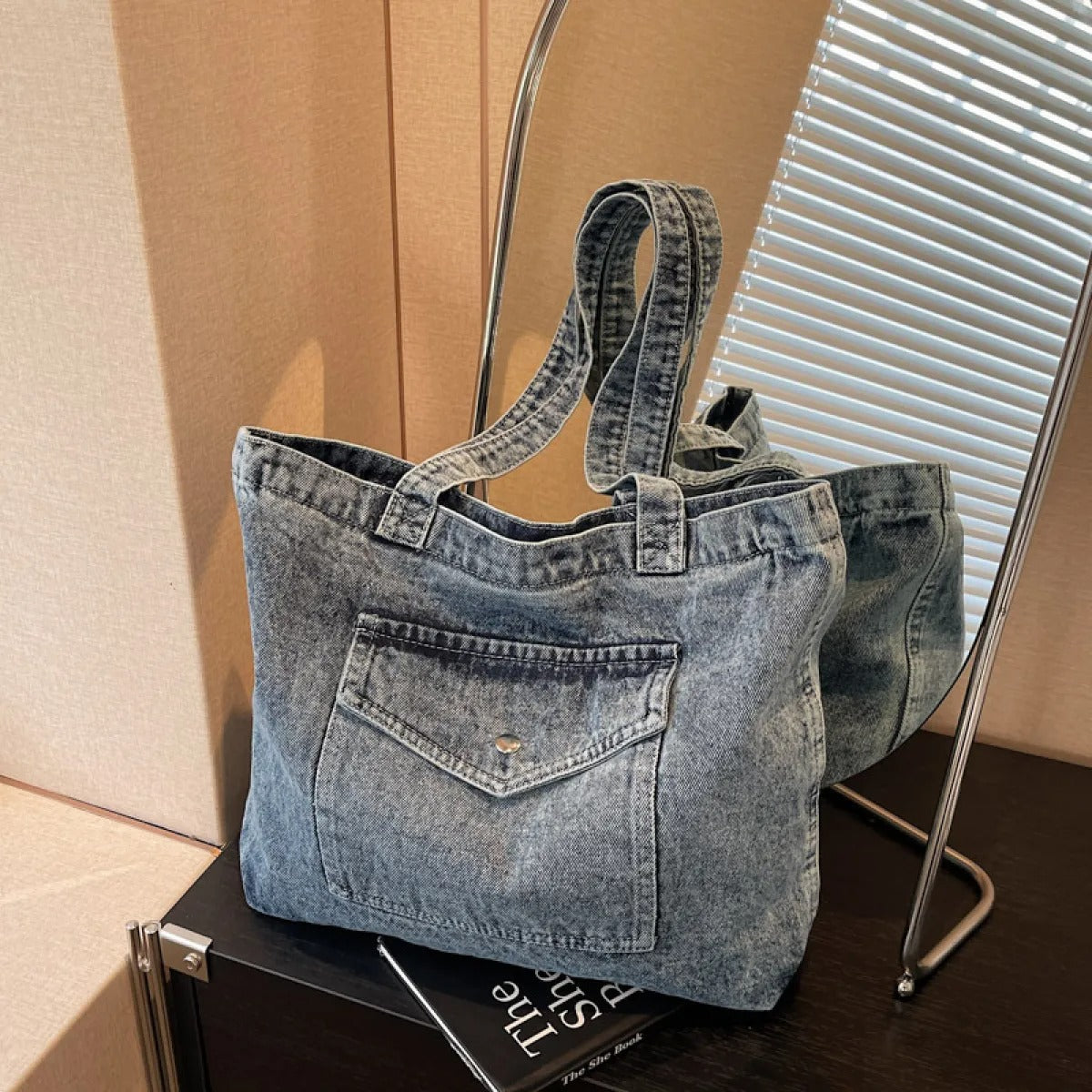 Bolso Bandolera Grande Mujer Denim Casual
