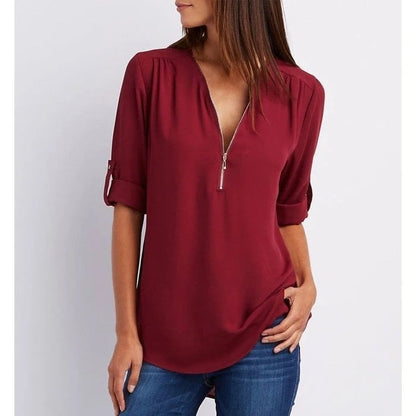 Sudadera Mujer Moderna Media Cremallera