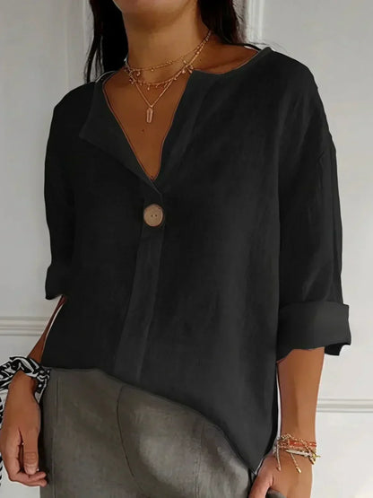 Blusa Mujer Elegante con Cuello Asimétrico Relajada
