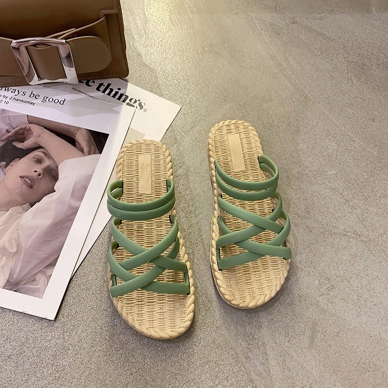 Sandalias Mujer Romana Tiras Cruzadas