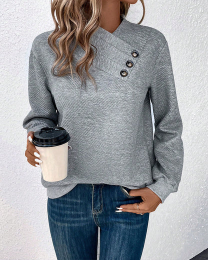 Jersey Gris Mujer Elegante Cuello Alto - Vestiria