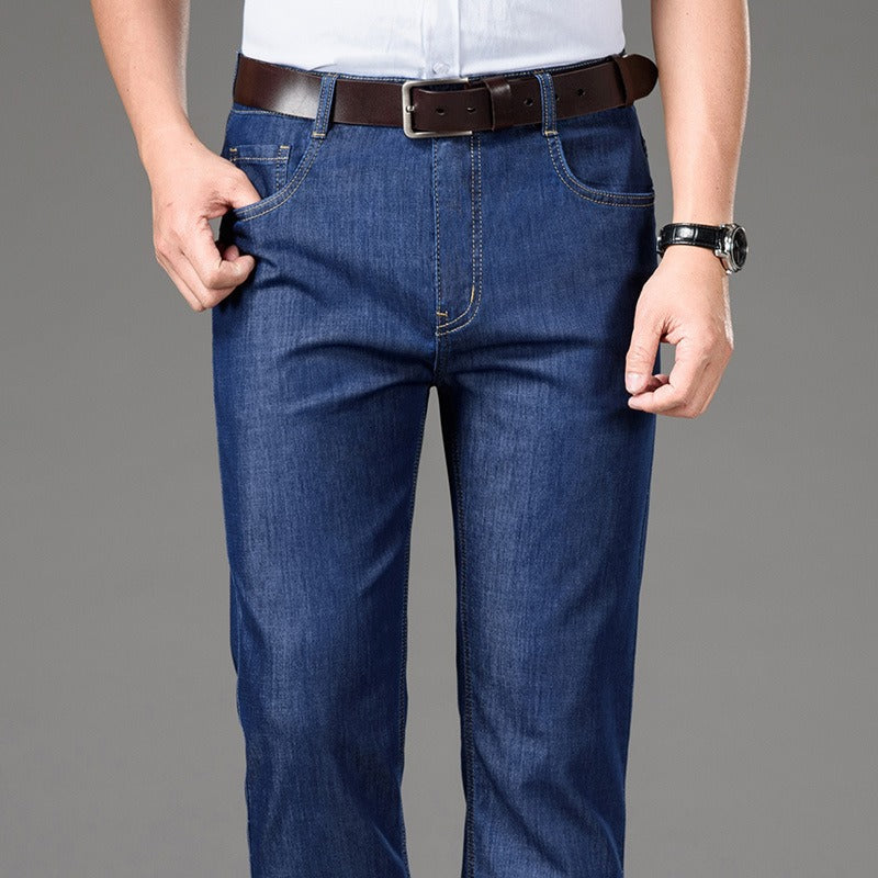 Pantalones vaqueros hombre cómodos elásticos corte clásico