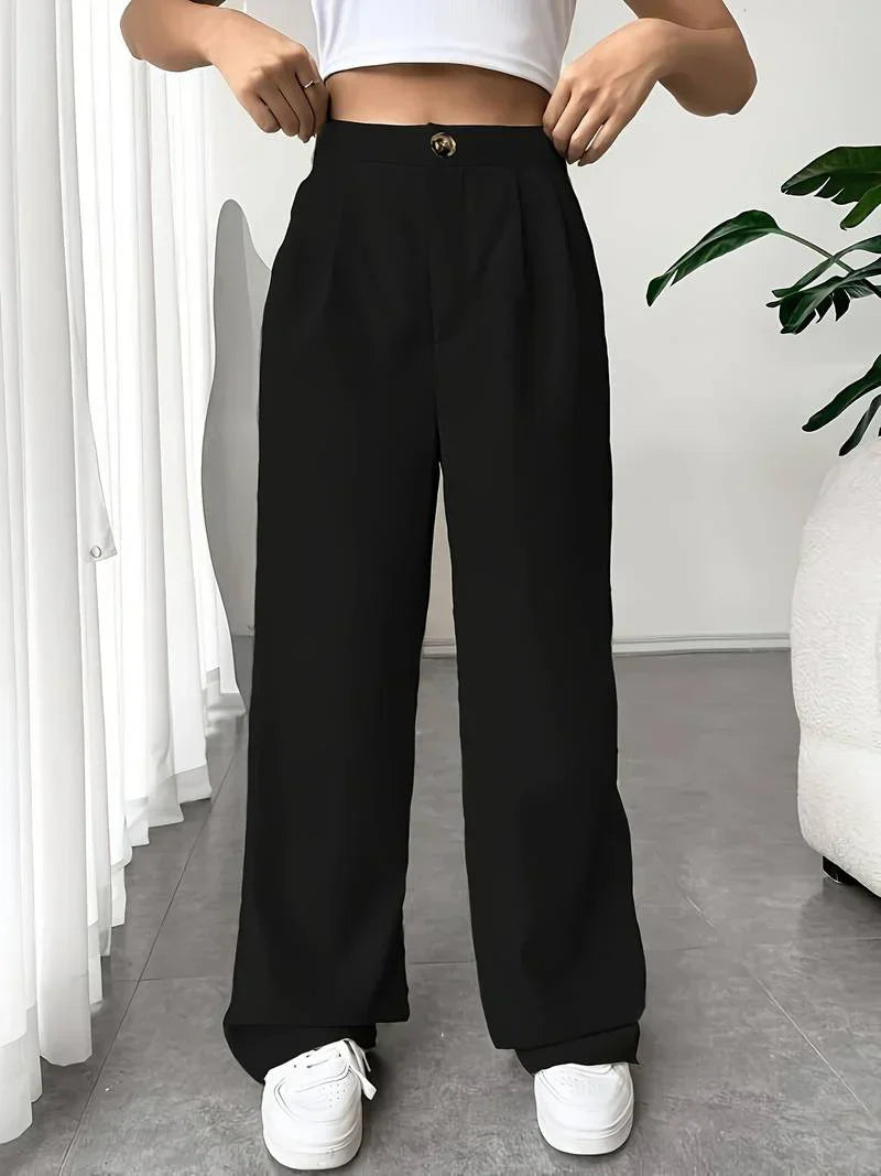 Pantalón Cintura Alta Amplio Mujer - Vestiria