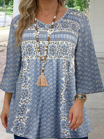 Blusa Boho Chic de Manga Corta