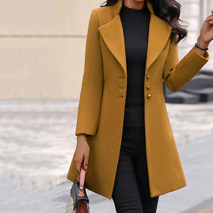 Abrigo Mujer Invierno Elegante Corte Ajustado