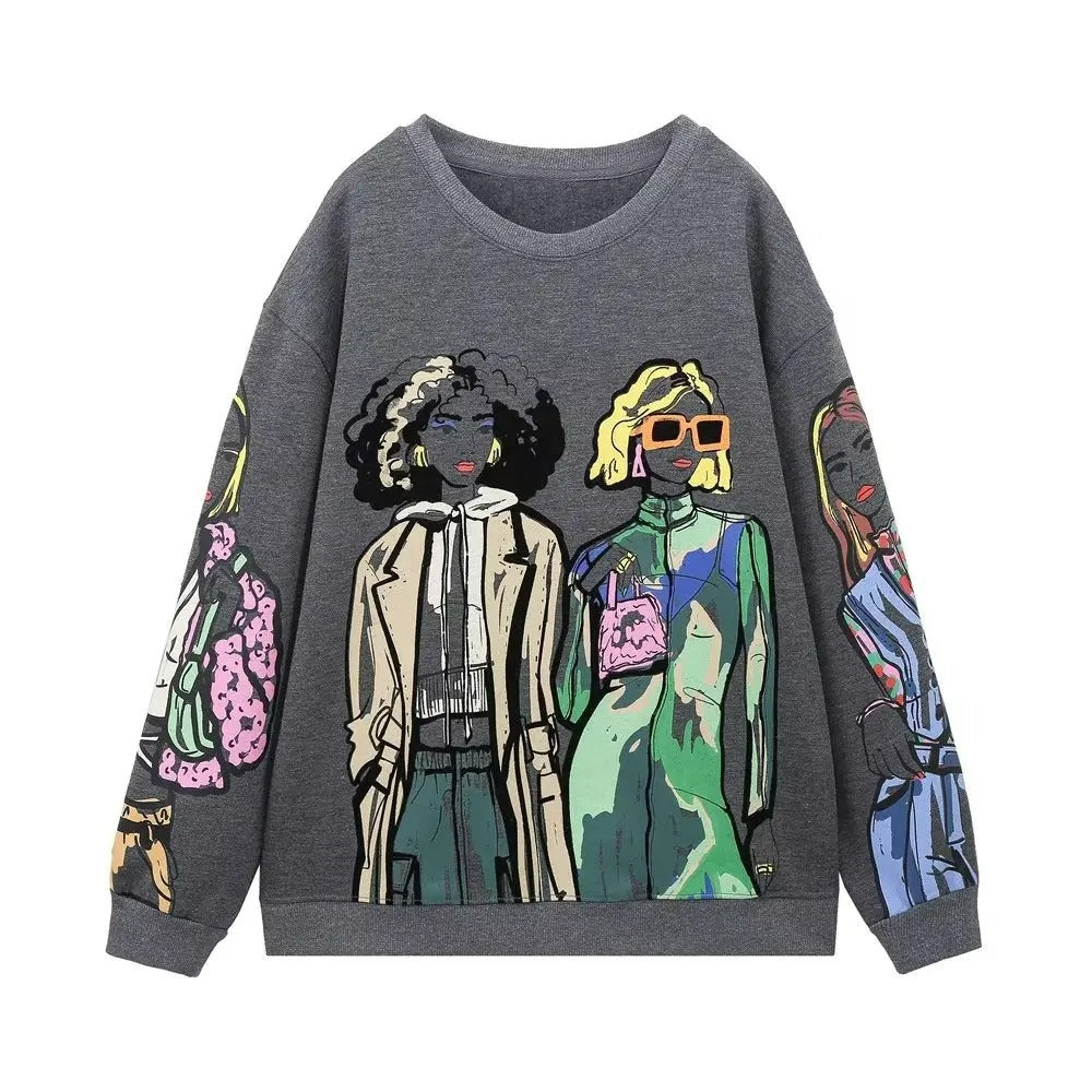 Sudaderas anchas con estampado casual