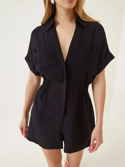Pelele manga corta cuello polo suave - Vestiria