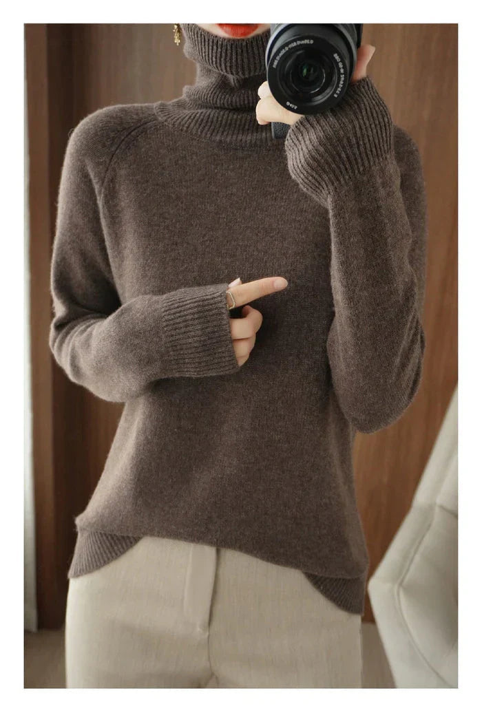 Sudadera de lana suave cuello alto - Vestiria