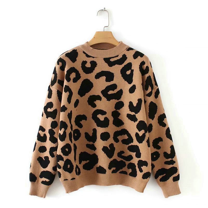 Jerséis mujer estampado leopardo cálido