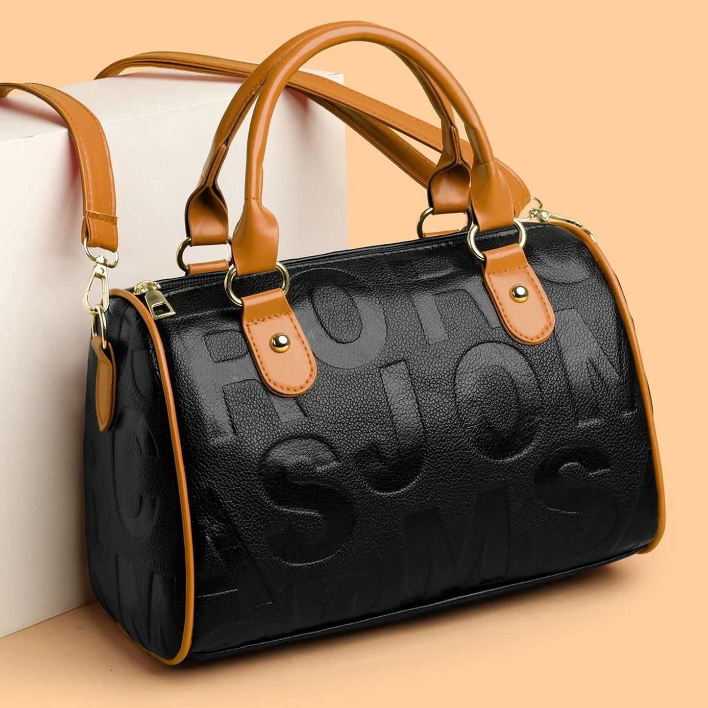 Bolso Mujer Piel Sintética Estampado Relieve Elegante