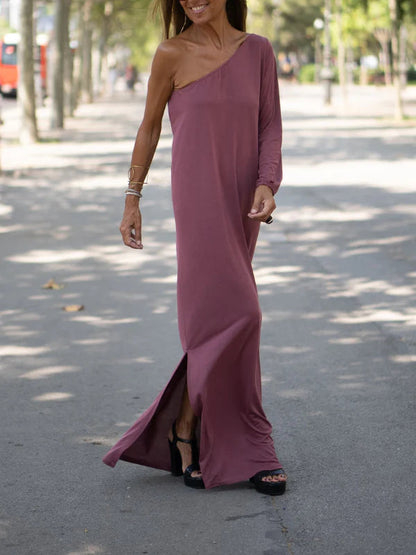 Vestido de un Hombro Chic y Fluido