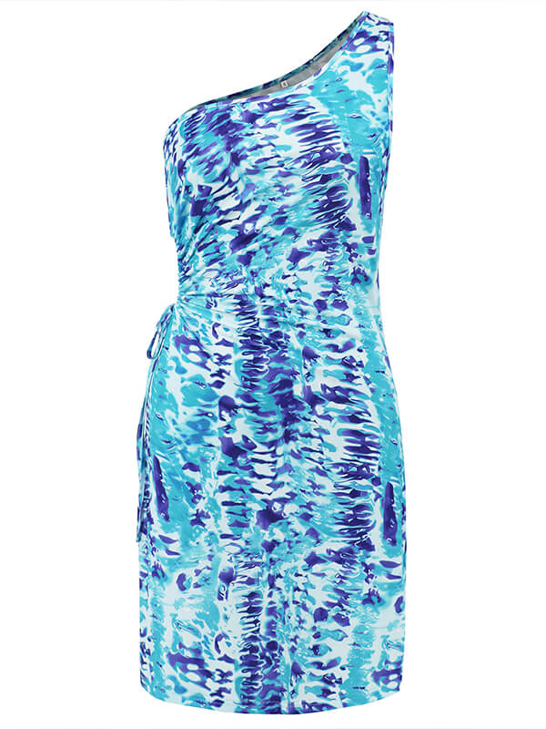 Vestido Estampado Corto Sin Mangas