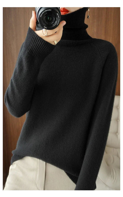 Sudadera de lana suave cuello alto