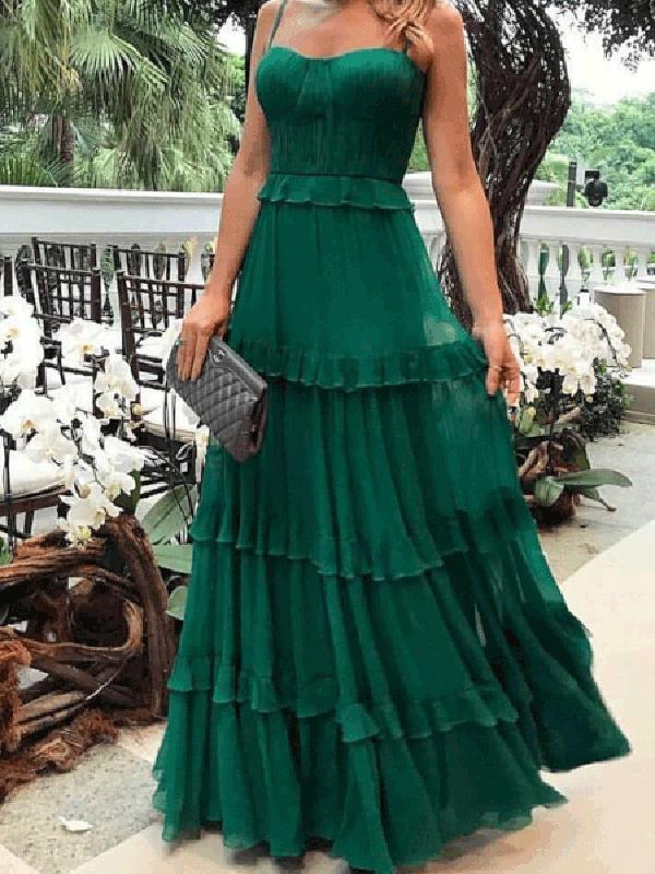 Vestido Noche Elegante con Tirantes Fino
