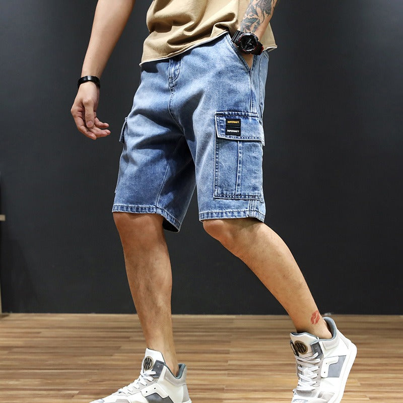 Pantalones Cortos Hombre Denim Rectos Cónfort - Vestiria