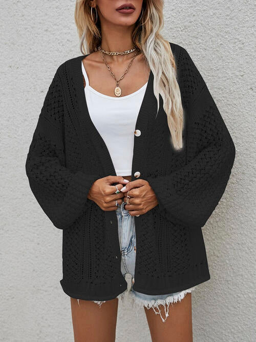 Chaqueta de punto amplia con botones frente