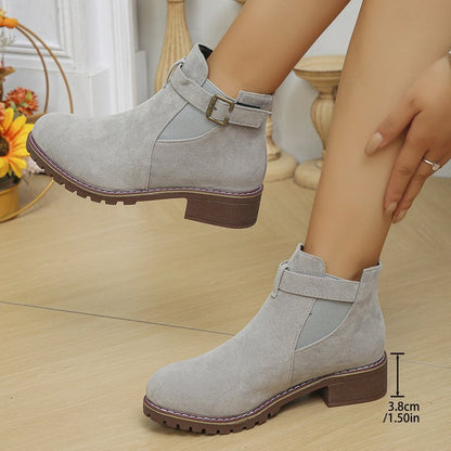 Botas Mujer Tacón Bajo Estilo Clásico