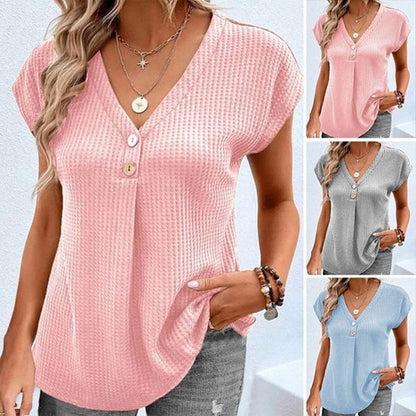 Camisa Mujer Sencilla Escote V