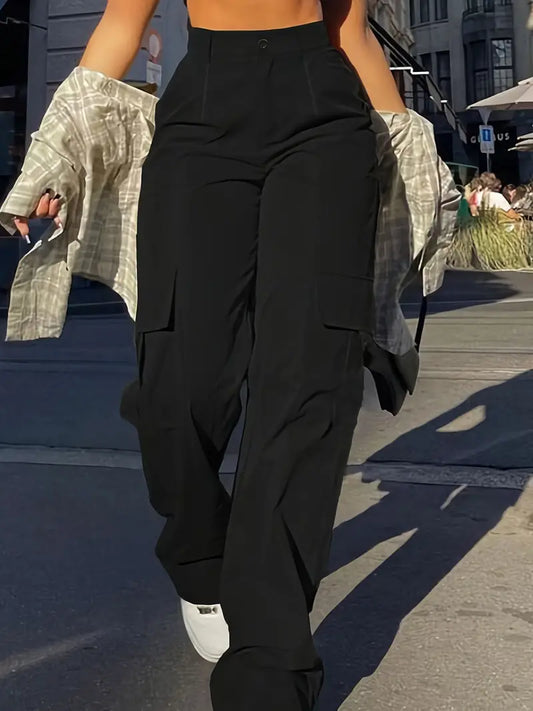 Pantalón Cargo Mujer Cintura Alta Cómodo - Vestiria