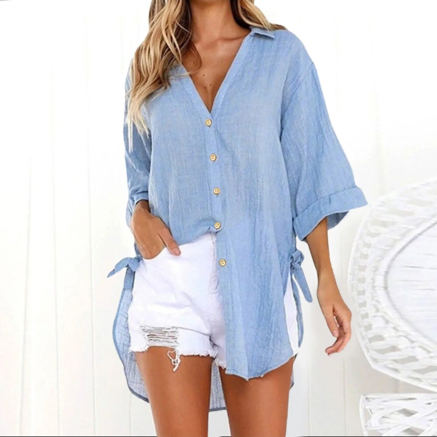 Blusa Mujer Cómoda Cuello en V