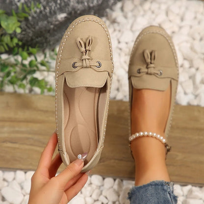 Zapatos planos cómodos mujer con lazo