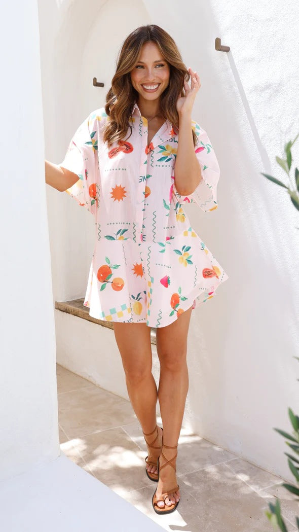Mono Corto Estampado Mujer Primavera