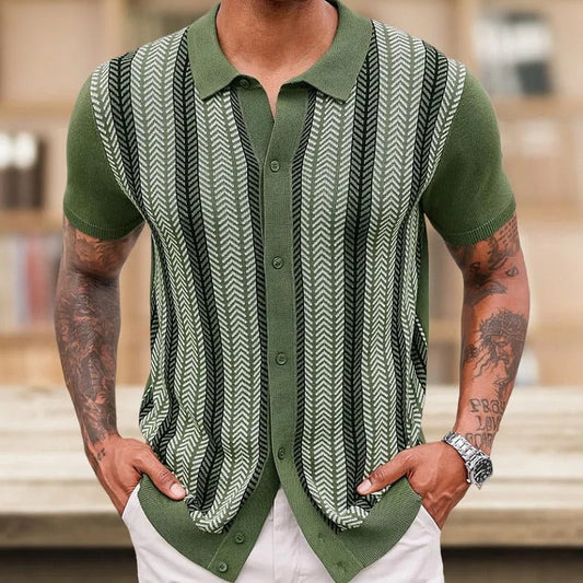 Camisa Polo Hombre Rayas Verticales Estilo Casual - Vestiria
